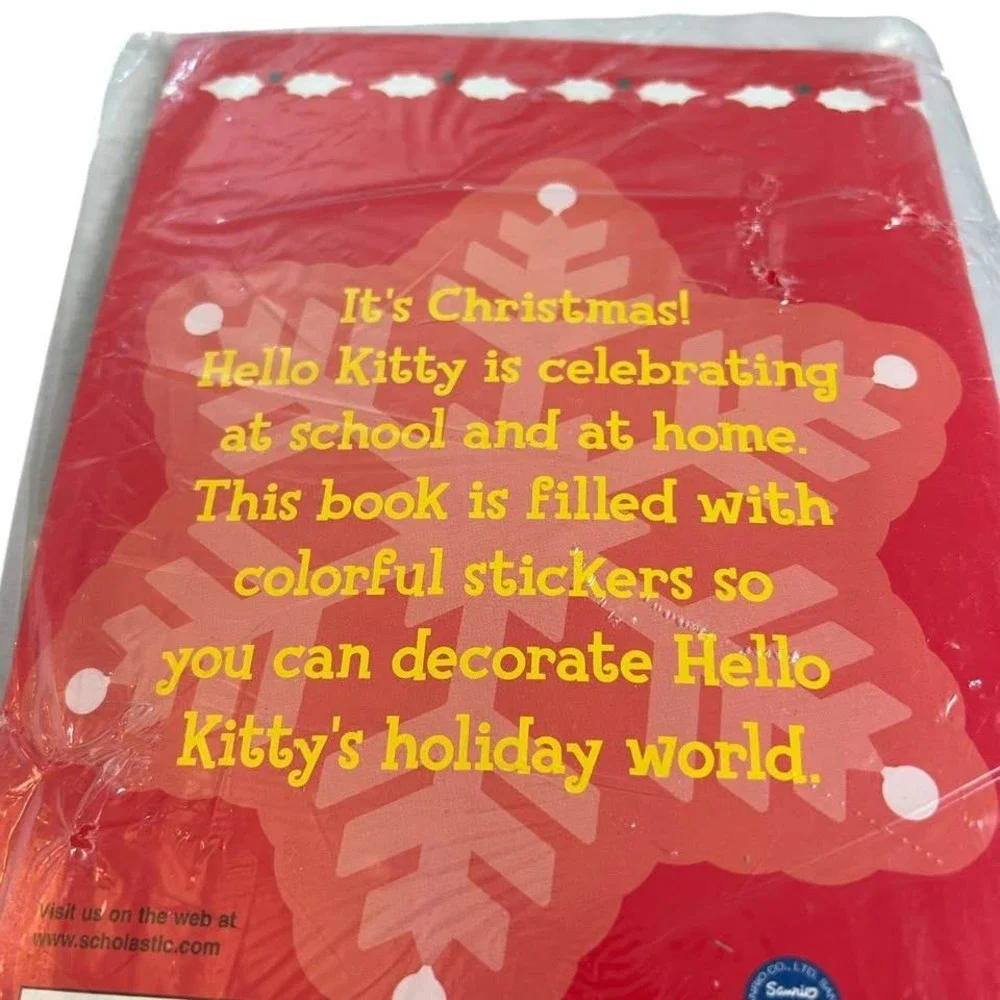 RARE Sanrio Hello Kitty‎ Scholastic Book & Plush 2002 Best Christmas Ever